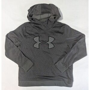 Under Armour Womens ColdGear Armour Fleece Big Logo Hoodie Dark Charcoal Gray L